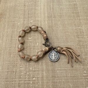 Melody Vintage Jewelry Pale Blush Beaded Bracelet